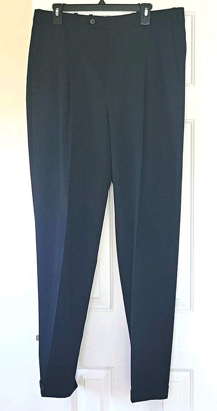 Vintage Nordstrom J.D. Britches Men’s Black Pleated Cuffed Dress Trousers